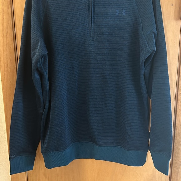 Under Armour Storm Coldgear Striped Quarter Half Zip Sweatshirt Blue Size Large - Picture 3 of 11